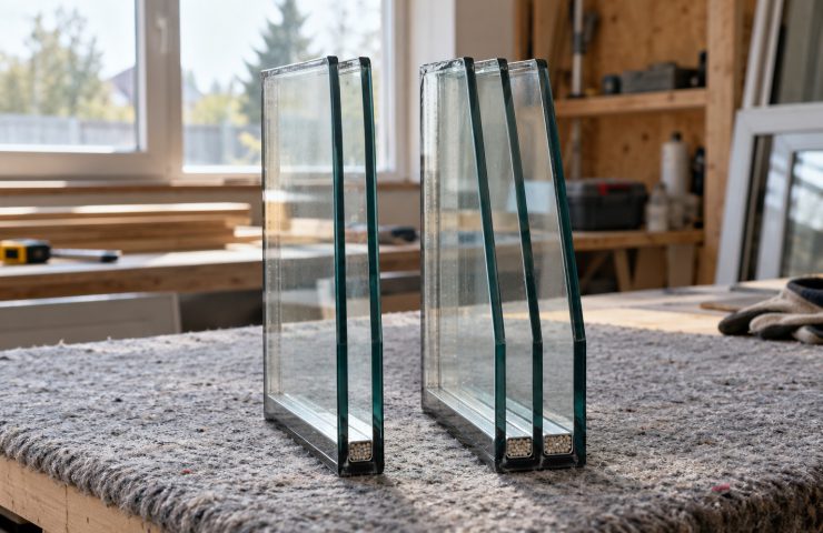 Образцы стеклопакетов с одной и двумя герметичными камерами
